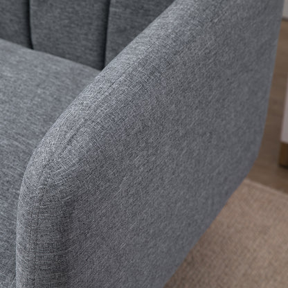 3 Seater Sofa Bed, Convertible Linen Fabric Sofa Couch, Click Clack Sofabed with Adjustable Split Backrest for Living Room