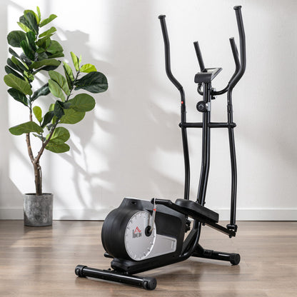 Elliptical Cross Trainer, Home Cardio Workout Machine with Eight Level Magnetic Resistance, LCD Monitor, Heart Rate Sensor