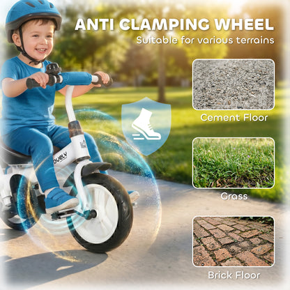 6 in 1 Kids Trike Push Bike w/ Push Handle, Canopy, 5-point Seat Belt, Storage, Footrest, Brake, for 1-5 Years, Blue