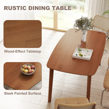 Pine Wood Rectangular Dining Table - Light Brown