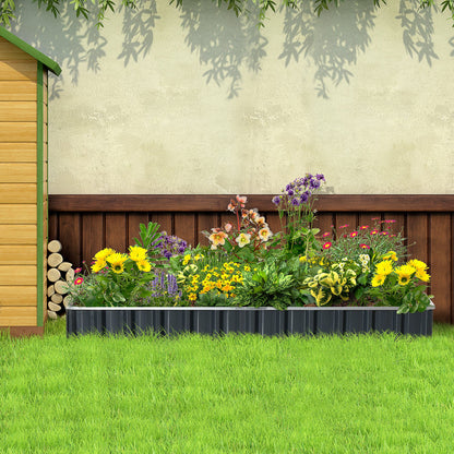 645L Metal Raised Garden Bed, DIY Large Steel Planter Box, No Bottom w/ A Pairs of Glove for Backyard