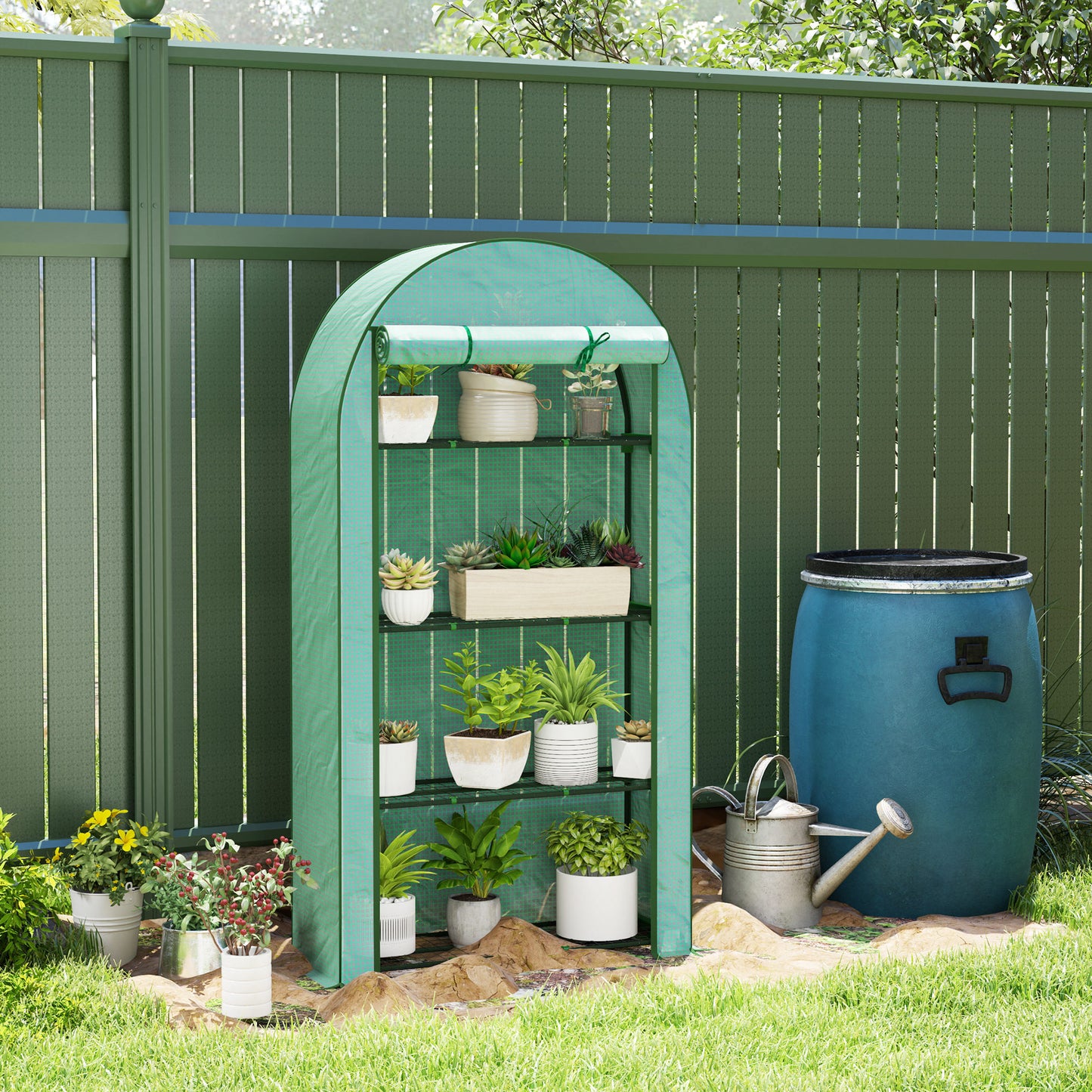 Four Shelf Mini Greenhouse - Green