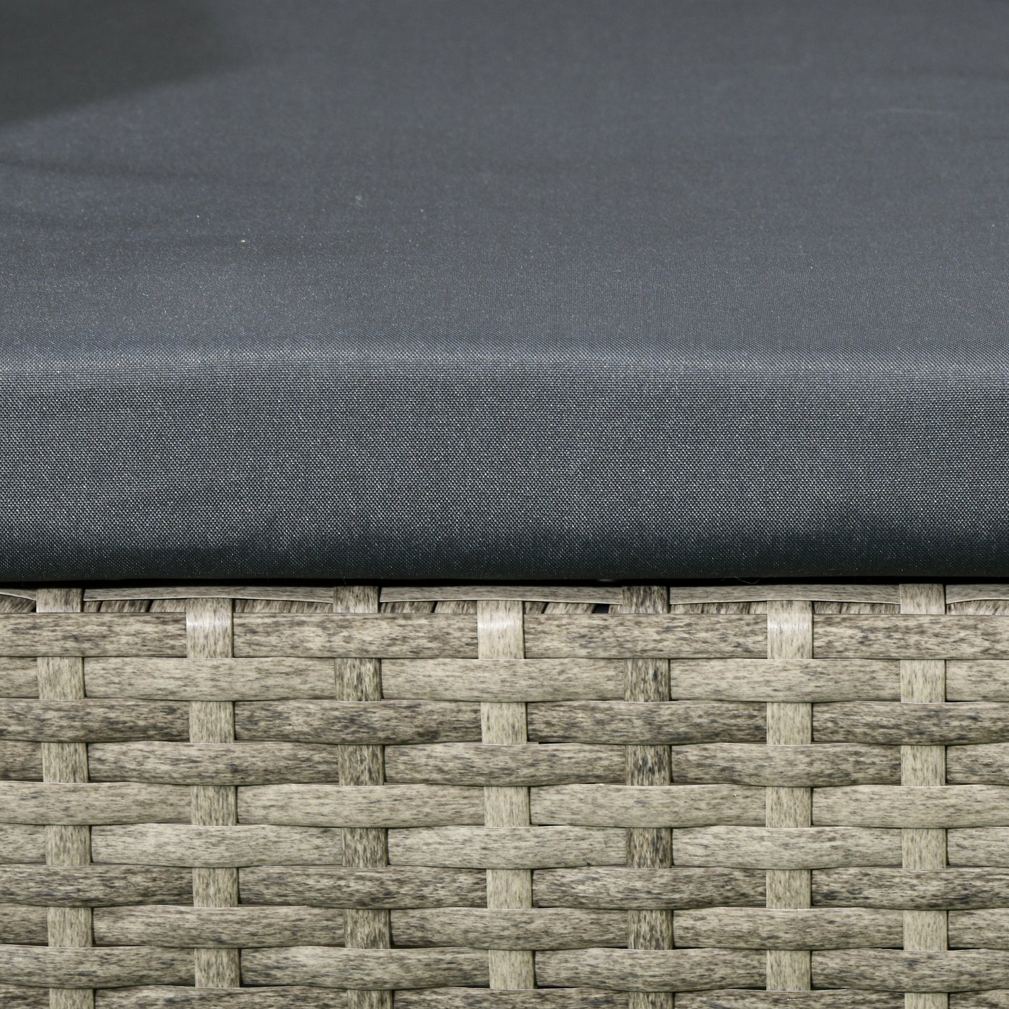 Two-Seat Rattan Chair, with Middle Table - Light Grey