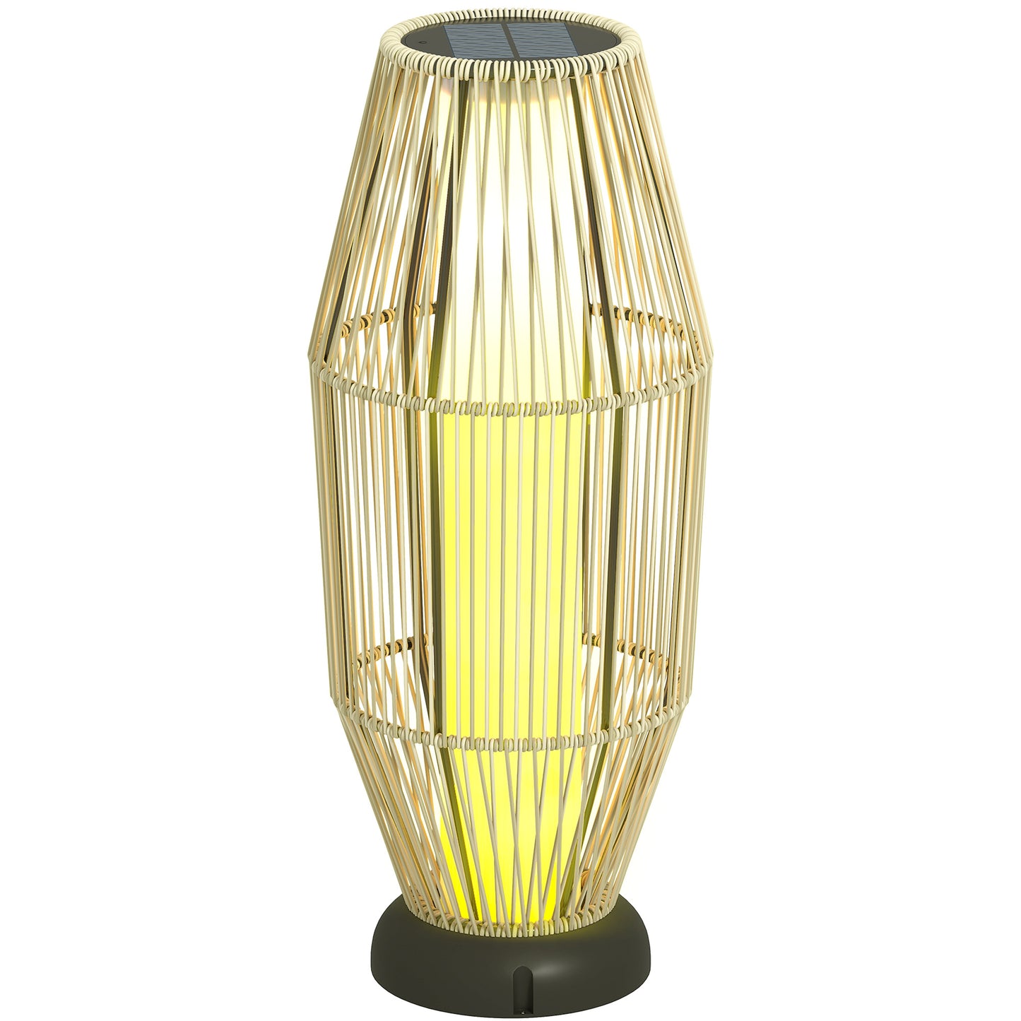 Garden Rattan Lamp, 72 cm Tall Solar Rattan Floor Lamp, Solar Garden Light with Auto On/Off LED, IP44 for Outdoor, Porch
