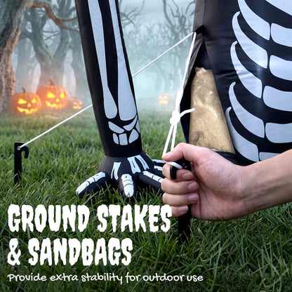 Inflatable Ground Crawling Skeleton, Scary Halloween Decoration with Built-in LED Lights for Indoor Outdoor Decor