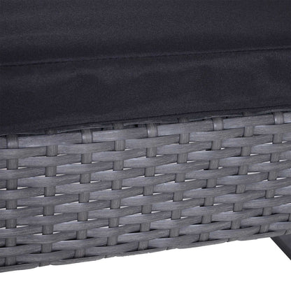 2 Seater Rattan Patio Set W/ Cushions-Grey/Black