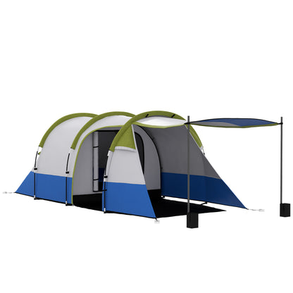 Two Man Two-Room Tent, with Porch and Accessories - Green