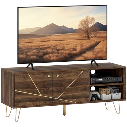 TV Stand Cabinet for up to 60 Inch TV, Modern 130cm TV Unit with Adjustable Shelves and Hairpin Legs
