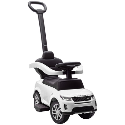 Land Rover Discovery Licensed Baby Push Car, 2-in-1 Ride on Car with Push Handle and Safety Guardrail, White
