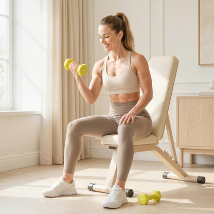 2 x 1kg Hexagonal Dumbbells Weights Set with Non-Slip Grip for Home Gym Workout, Yellow