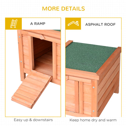 Wooden Rabbit Hutch Outdoor, Guinea Pig Hutch, Rabbit Hideaway, Cat House, Bunny Cage Small Animal House with Openable Roof