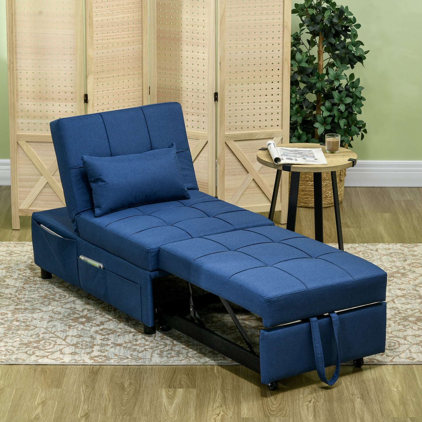 Convertible Chair Bed with Padding Seat, 4-in-1 Multi-Functional Sleeper Sofa Bed, Recliner with Adjustable Backrest