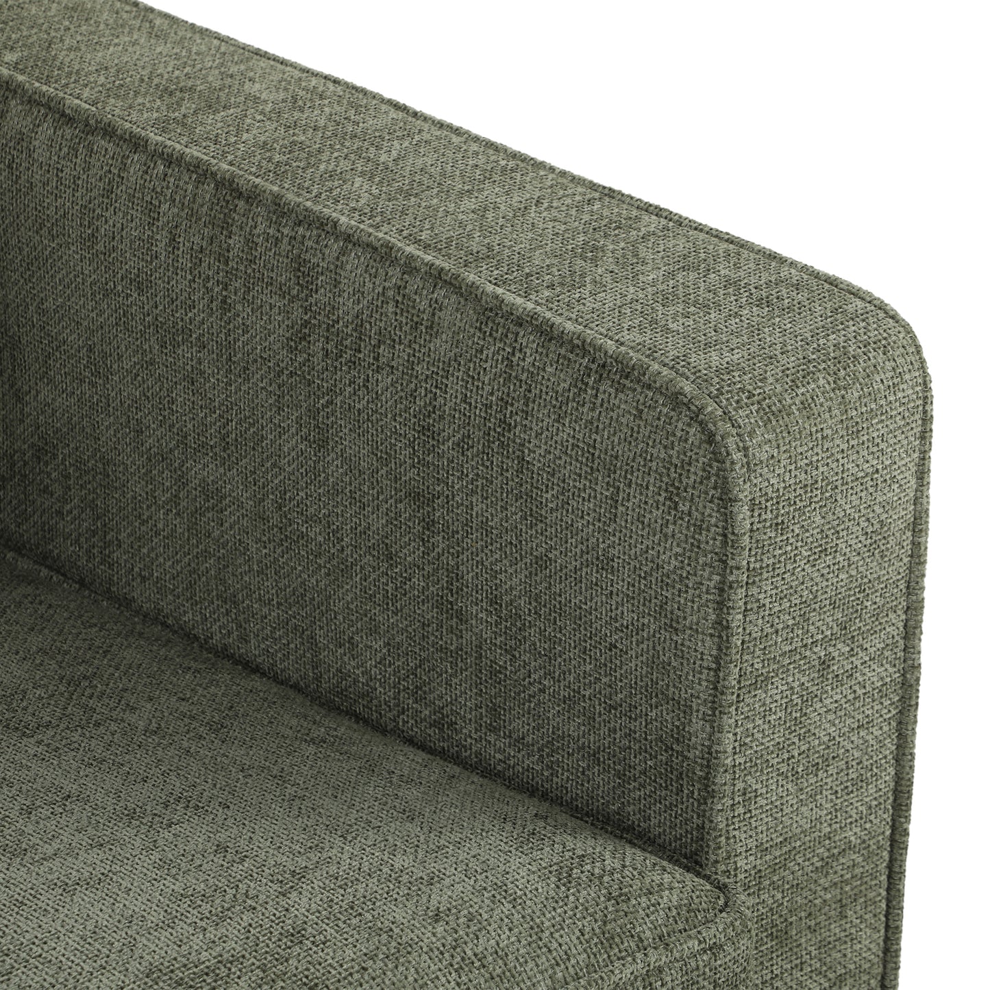 3 Seater Sofa Button Tufted Upholstered Couch with Wood Legs for Living Room, Green