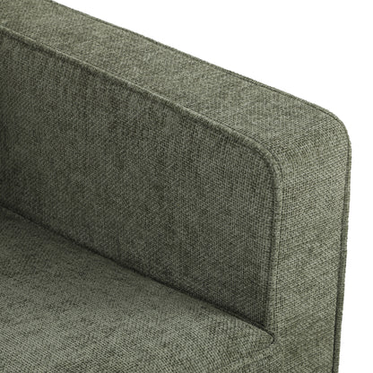 3 Seater Sofa Button Tufted Upholstered Couch with Wood Legs for Living Room, Green