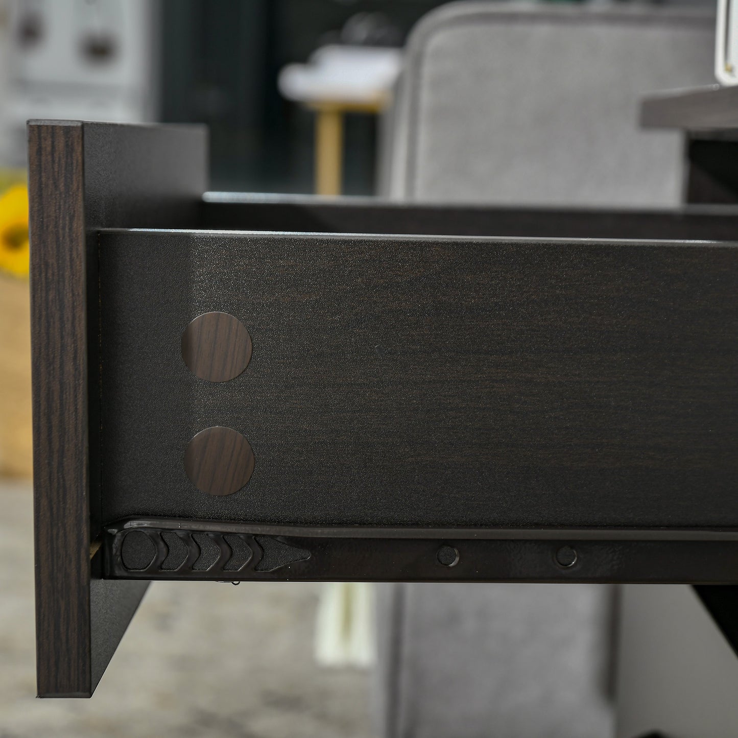 Three-Drawer Simple Bedside Table - Black