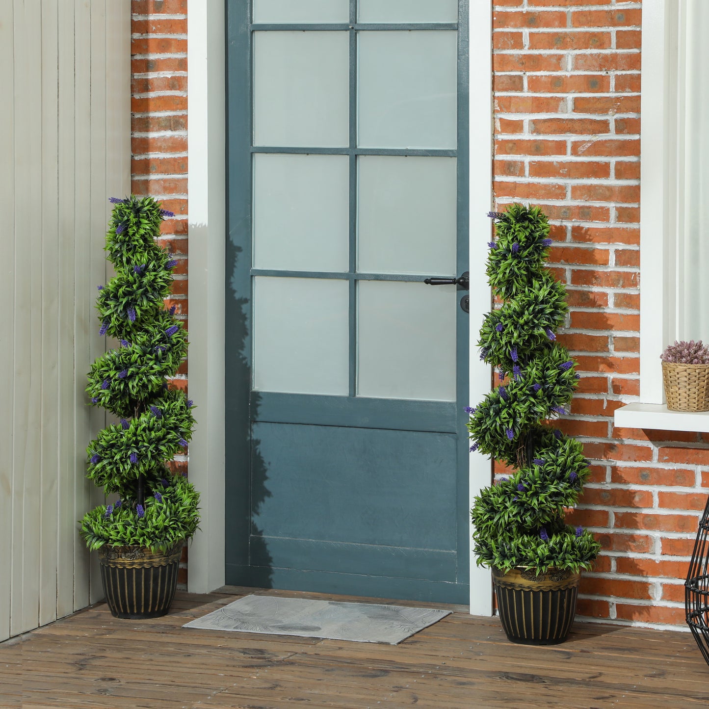 Set of Two 115cm Artificial Lavender Trees