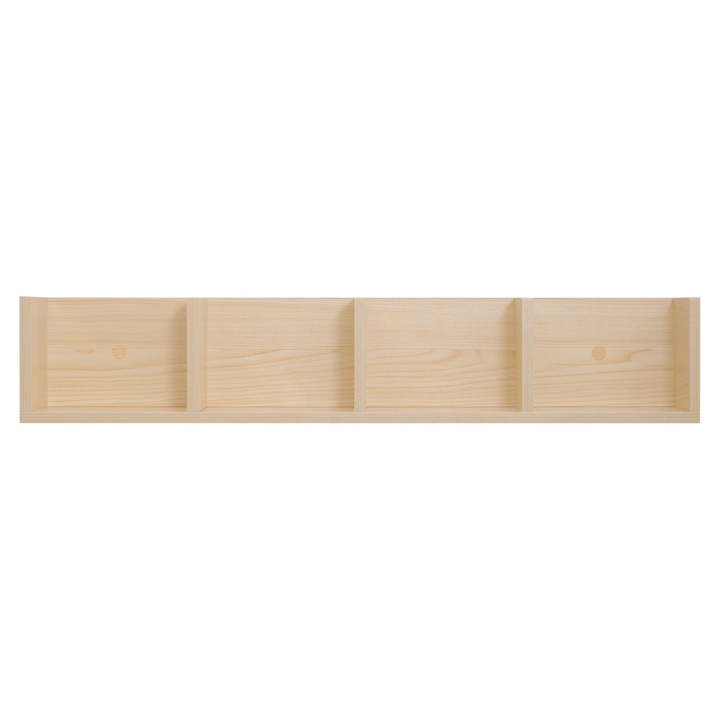 Wall Mount 84 CD / 56 DVD/Blu-ray/ Media Storage Rack 4 Cubes Wooden Shelf Organizer Unit Bookcase Display, Natural