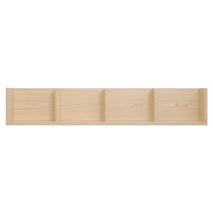 Wall Mount 84 CD / 56 DVD/Blu-ray/ Media Storage Rack 4 Cubes Wooden Shelf Organizer Unit Bookcase Display, Natural