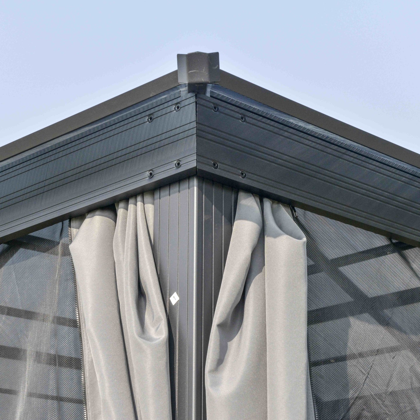 3 x 3(m) Hardtop Gazebo Canopy with Polycarbonate Roof, Aluminium Frame, Permanent Pavilion Garden Gazebo