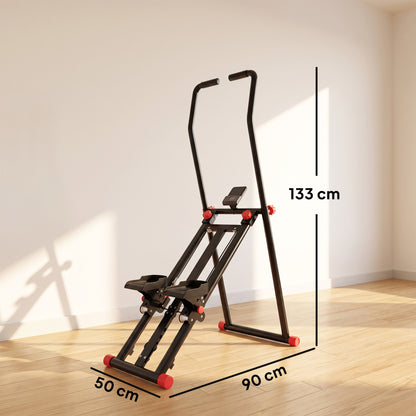 Stair Stepper for Home Gym with 3 Resistances, Foldable Vertical Stair Climber with Adjustable Handlebar, LCD Monitor