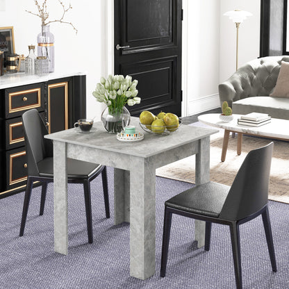 Square Dining Table, Modern Small Dining Table with Faux Cement Effect, Space Saving, Non-slip Foot Pads, Cement Grey