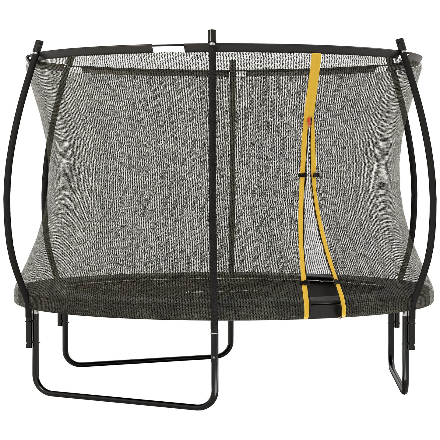 8ft Outdoor Trampoline with Enclosure Net, Spring Cover, Black