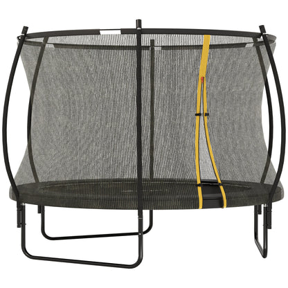 8ft Outdoor Trampoline with Enclosure Net, Spring Cover, Black
