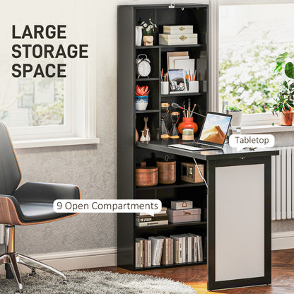 Three-Part Work Desk, with Storage and Writing Board - Black