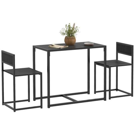3 Piece Dining Table and Chairs Set, Dining Room Sets, Rectangular Space Saving Table and 2 Chairs for Compact Kitchens