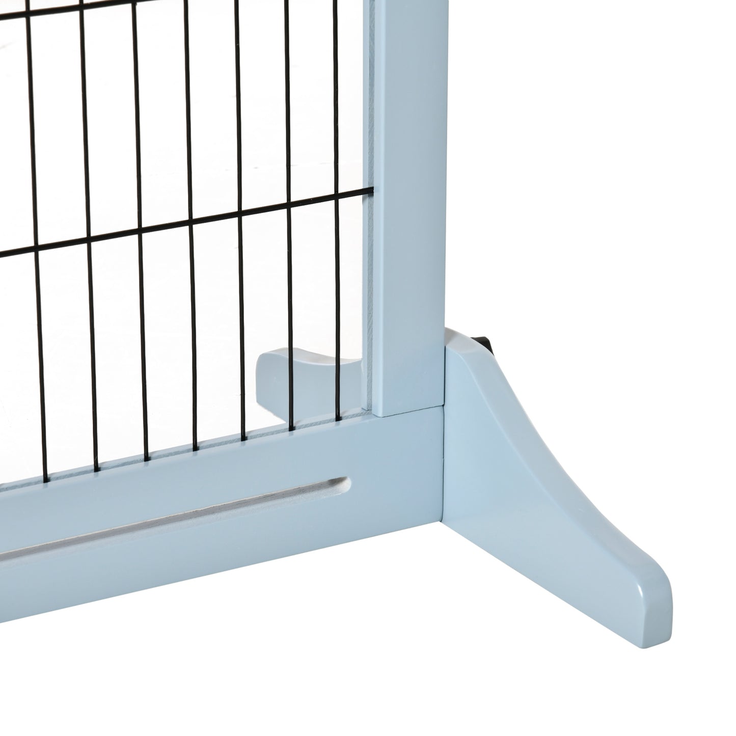 Freestanding Dog Gate, Foldable Pet Fence, Indoor Wood Barrier, Stair Gate with Support Feet, for Doorway, Hallway