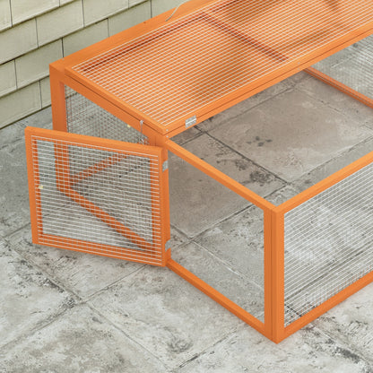 Wooden Folding Rabbit Hutch, for 2-3 Rabbits - Orange