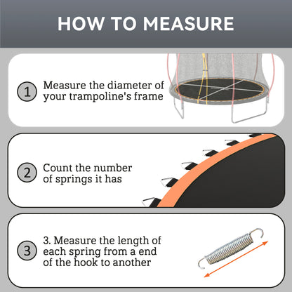 Trampoline Replacement Mat with Spring Pull Tool, 42 V-Hooks, for 8ft Trampoline using 14cm Springs, Orange