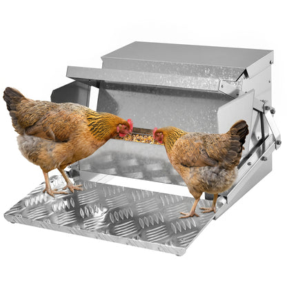 11.5KG Automatic Chicken Poultry Feeder Rat Proof Treadle Self Opening with Galvanized Steel and Aluminium