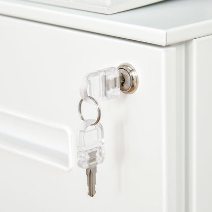 Metal Mobile File Cabinet with Wheels, Lockable 2 Drawer Filing Cabinet for A4, Legal, Letter