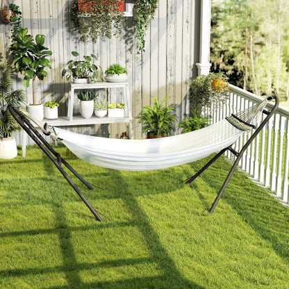 9ft Hammock Stand Adjustable Hammock Frame with Non-Slip Feet for Indoor Outdoor, 150 kg Capacity, Black