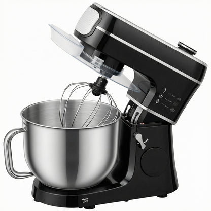 Stand Mixer, 6L 1400W Tilt-Head Food Mixer with 11 Speeds, Pulse & Fermentation Function, LED Display, Black
