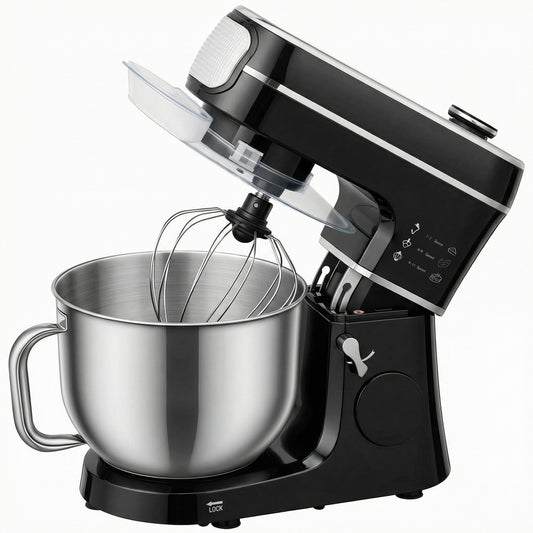 Stand Mixer, 6L 1400W Tilt-Head Food Mixer with 11 Speeds, Pulse & Fermentation Function, LED Display, Black