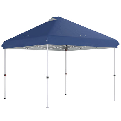 3 x 3 m Pop Up Gazebo with Wheels, UPF50+ One-Touch Outdoor Garden Party Tent Marquee Wedding Awning Canopy, Dark Blue