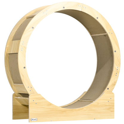 Cat Wheel with Brake, Scratching Pads - Oak Tone