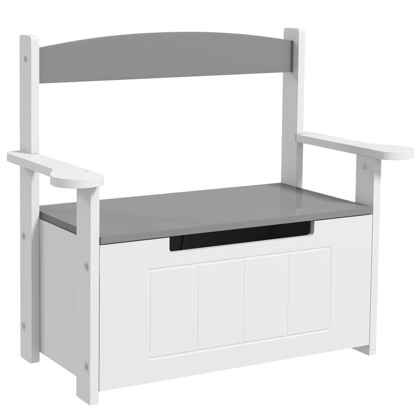 2-in-1 Toy Box for Kids with Lid for Bedroom, Nursery, Playroom, Grey