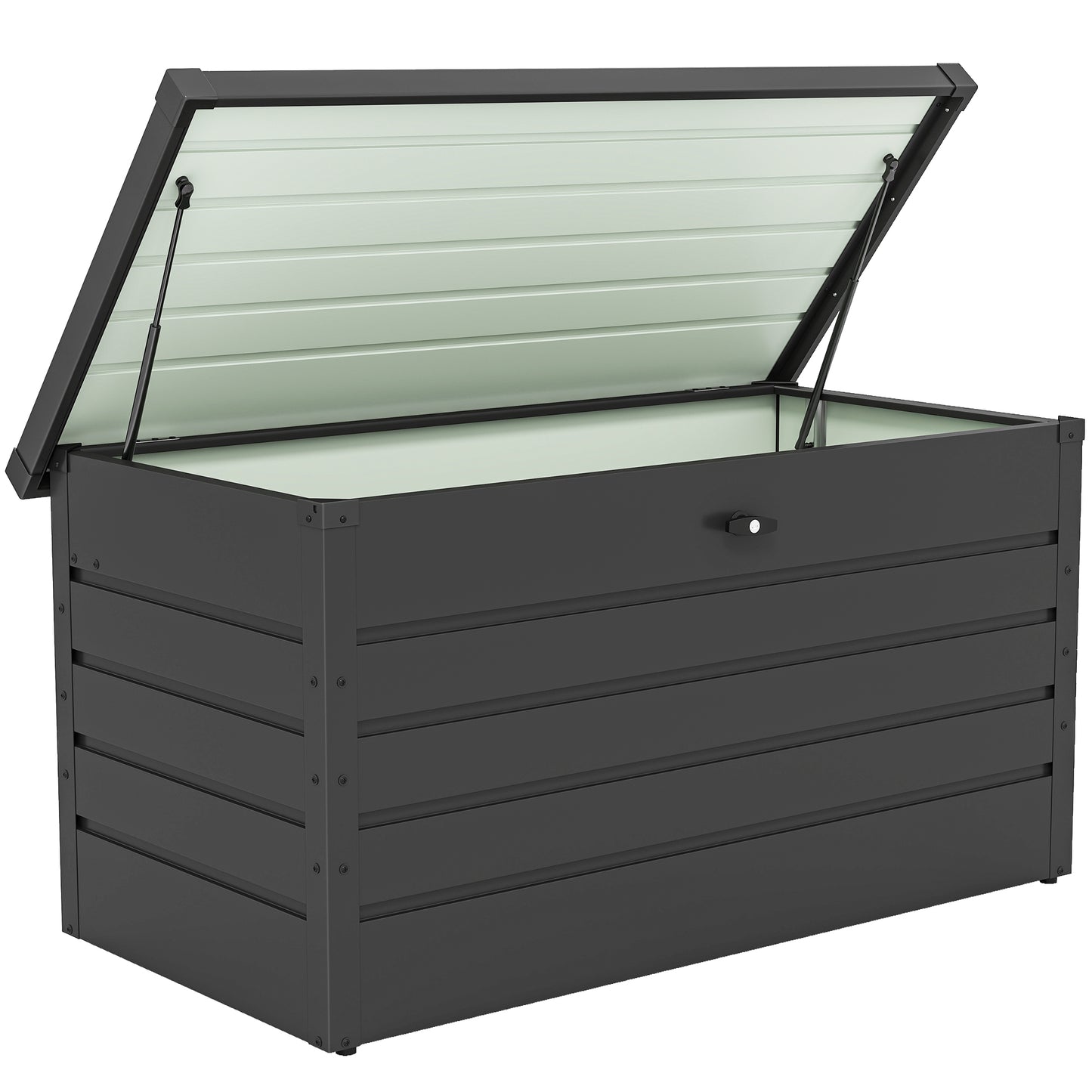 311L Galvanised Steel Garden Storage Box - Dark Grey