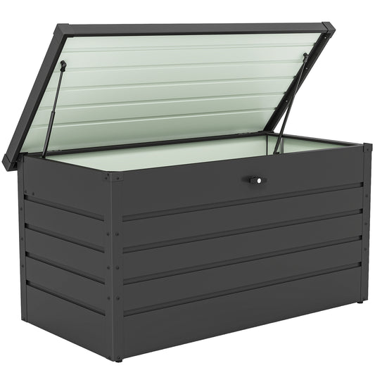 311L Galvanised Steel Garden Storage Box - Dark Grey