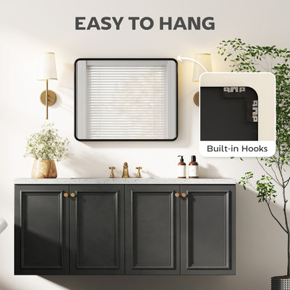 Rectangular Wall Mirror with HD Glass - Black
