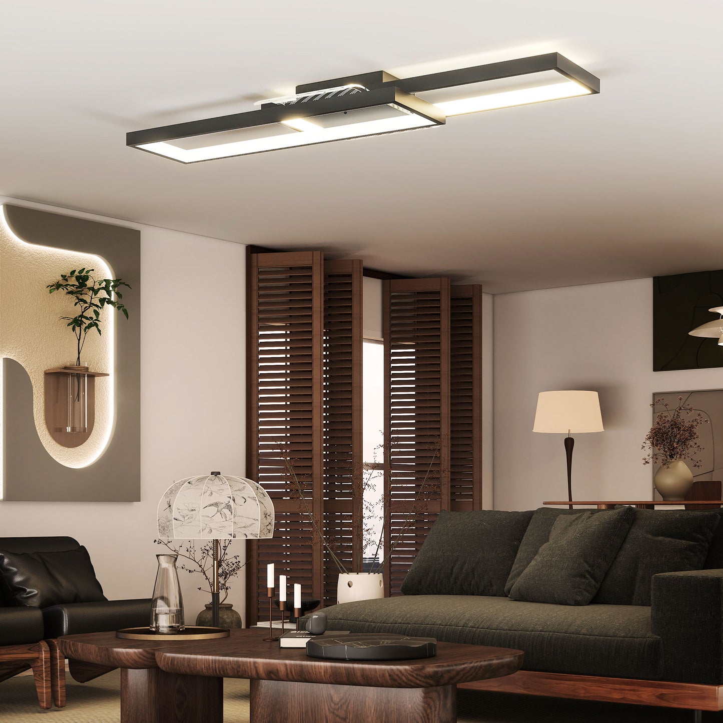 LED Ceiling Light, Modern Dimmable Ceiling Light with Wall Switch & Remote Control