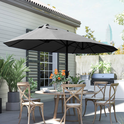 4.6m Double Garden Parasol - Black