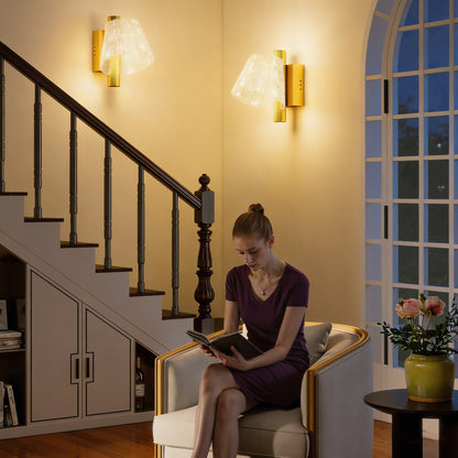 Led Wall Lamp 2 Pack, 5W Modern Indoor Starry Wall Light, Colour Temperature Adjustable 3000K/4000K/6500K, for Bedroom