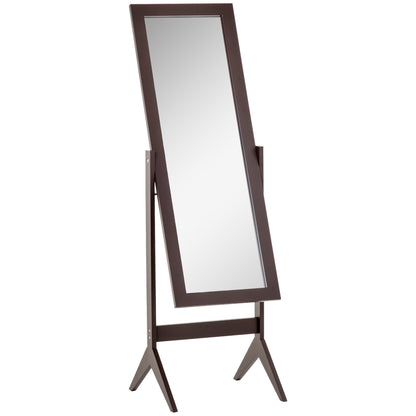Full Length Mirror, Freestanding Adjustable Angle Dressing Mirror for Bedroom, Living Room, 148 x 47 cm, Brown