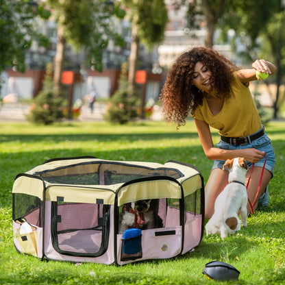 600D Oxford Soft Fabric Kennel, Pet Whelping Box Lightweight Dog Cat Puppy Playpen Rabbit Guinea Pig Foldable Portable Play P
