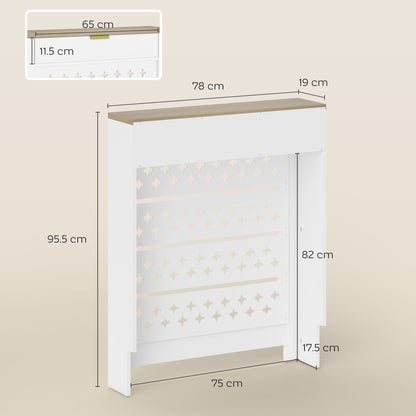 78 x 19 cm Minimal Radiator Cover, with Drawer - White