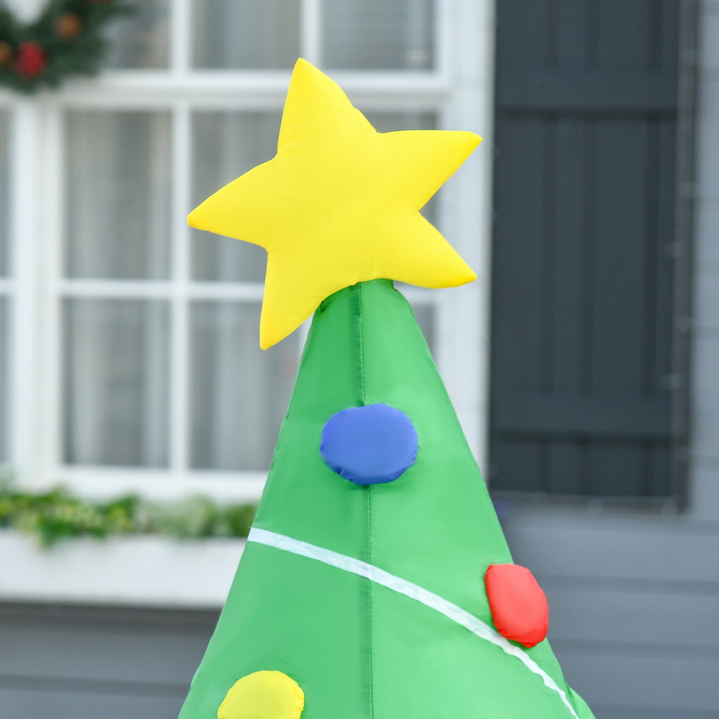 5ft Inflatable Christmas Tree Xmas Air Blown Holiday Decoration LED Lawn Yard Outdoor Ornaments